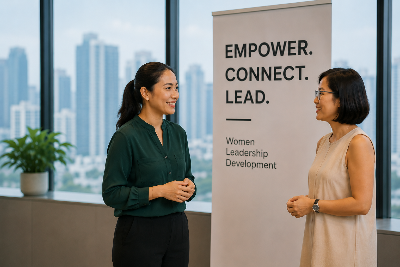 Empower, connect, lead in the office_Malay woman